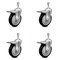Service Caster 5 Inch Black Polyurethane Swivel 3/8 Inch Stem Caster Set with Total Lock Brake SCC-TSTTL20S514-PPUB-BLK-381615-4 - alternate 1